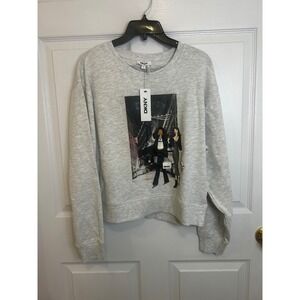 DKNY Womens Heather Grey NYC Graphic Crewneck Sweatshirt NWT Medium
